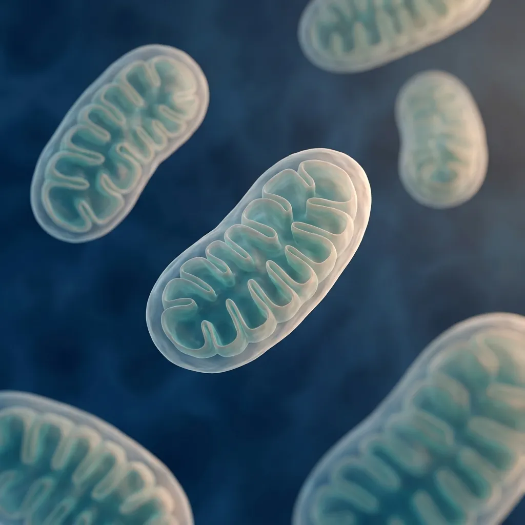 Mitochondrien — die Kraftwerke der Zellen (3D-Illustration)